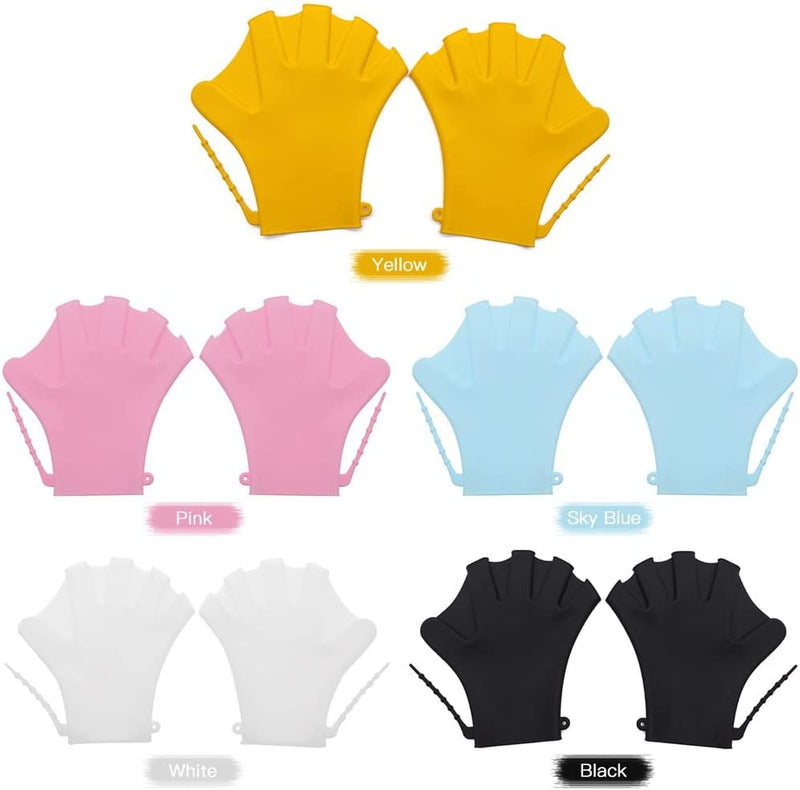 Mengk 1 Pair Swimming Gloves Webbed Fitness Water Resistance Training Gloves Silicon Swimming Diving Glove Swim Training Mittens(Yellow) Sporting Goods > Outdoor Recreation > Boating & Water Sports > Swimming > Swim Gloves MengK   