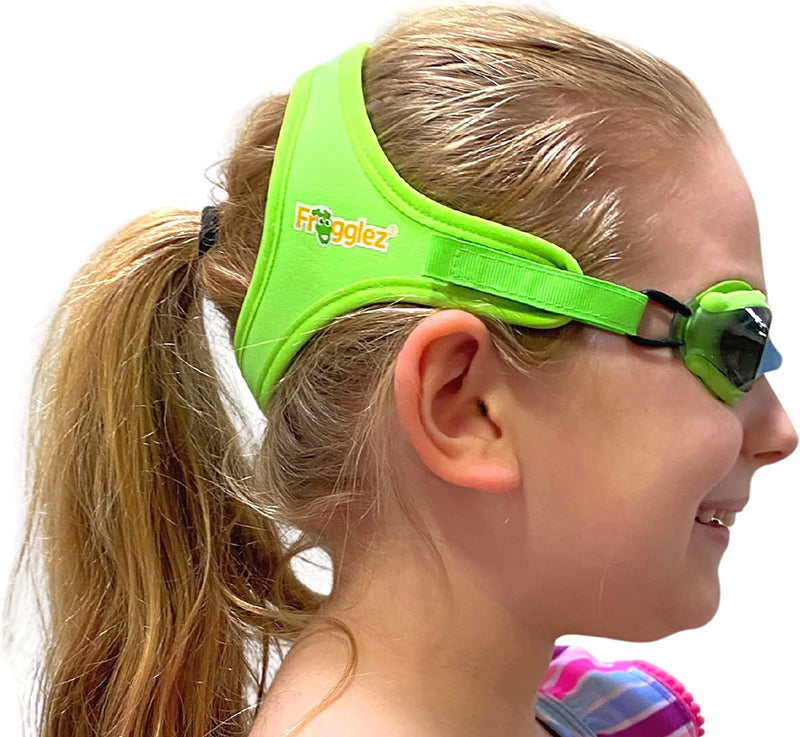 Frogglez Kids Swim Goggles with Pain-Free Strap | Ideal for Ages 3-10 | Leakproof, No Hair Pulling, UV Protection Sporting Goods > Outdoor Recreation > Boating & Water Sports > Swimming > Swim Goggles & Masks Frogglez Green  