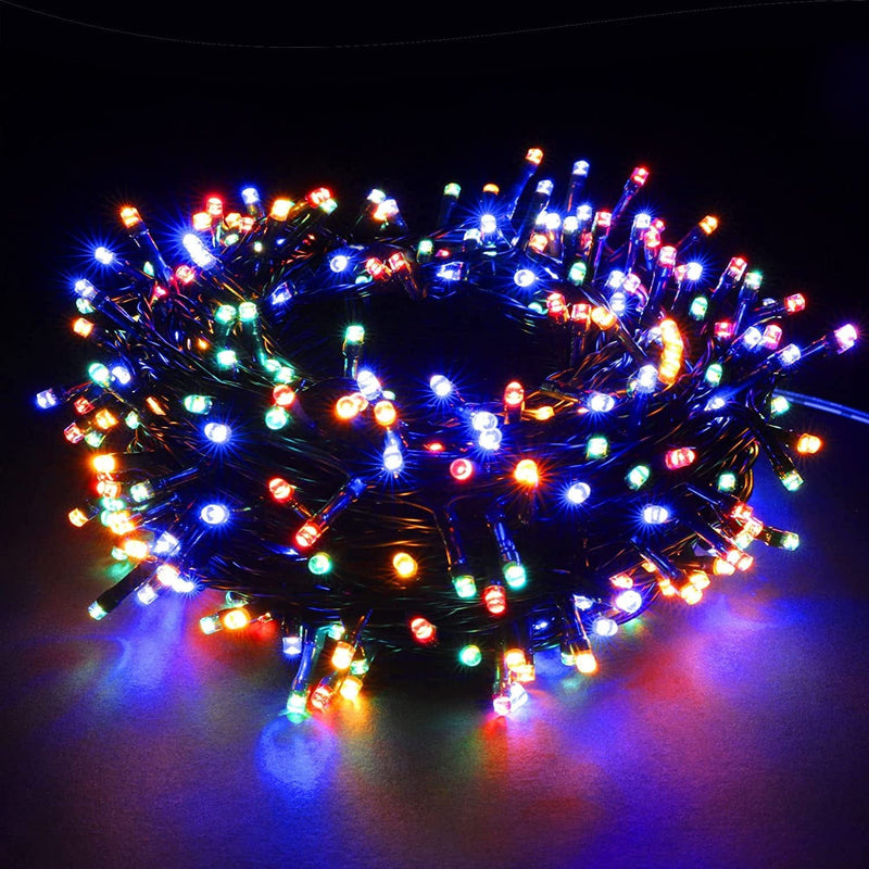 98Ft 300 LED Christmas Lights on Dark Green Cable with 8 Light Effects, Low Voltage Fairy String Lights, Ideal for Xmax Tree, Garden, Home, Party, Halloween Festival Decor (Multicolor) Home & Garden > Lighting > Light Ropes & Strings PMS Mixed 300LEDs 