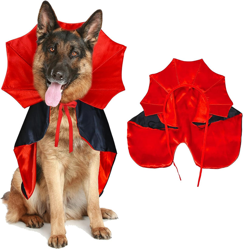 GOYOSWA Dog Halloween Costumes, Dog Vampire Cloak Costume Dog Devil Costume Dog Vampire Cloak Cape Halloween Costumes for Small Medium Large Dogs Pets (Large)