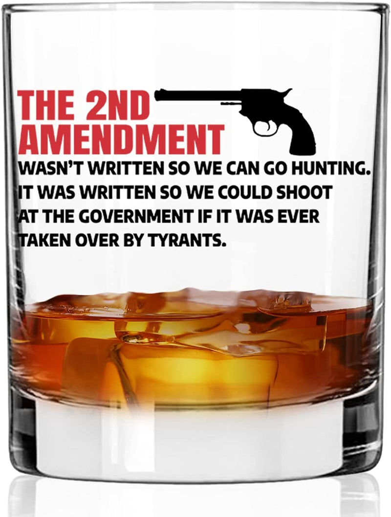 Patriots Cave 2ND Amendment to the Constitution | 2 Oz Bourbon Whiskey Shot Glass | Patriotic Old Fashioned Shot Glasses for Men | Retirement Gifts for Men | 21St Birthday Shot Glass | Made in USA