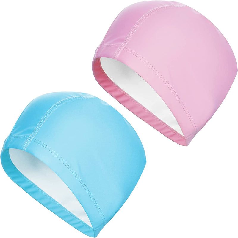 Swimming Pool Swimming Cap for Adults Soft PU Fabric Swimming Cap for Unisex Adult Men Women Sporting Goods > Outdoor Recreation > Boating & Water Sports > Swimming > Swim Caps YMIFEEY Blue + Pink  