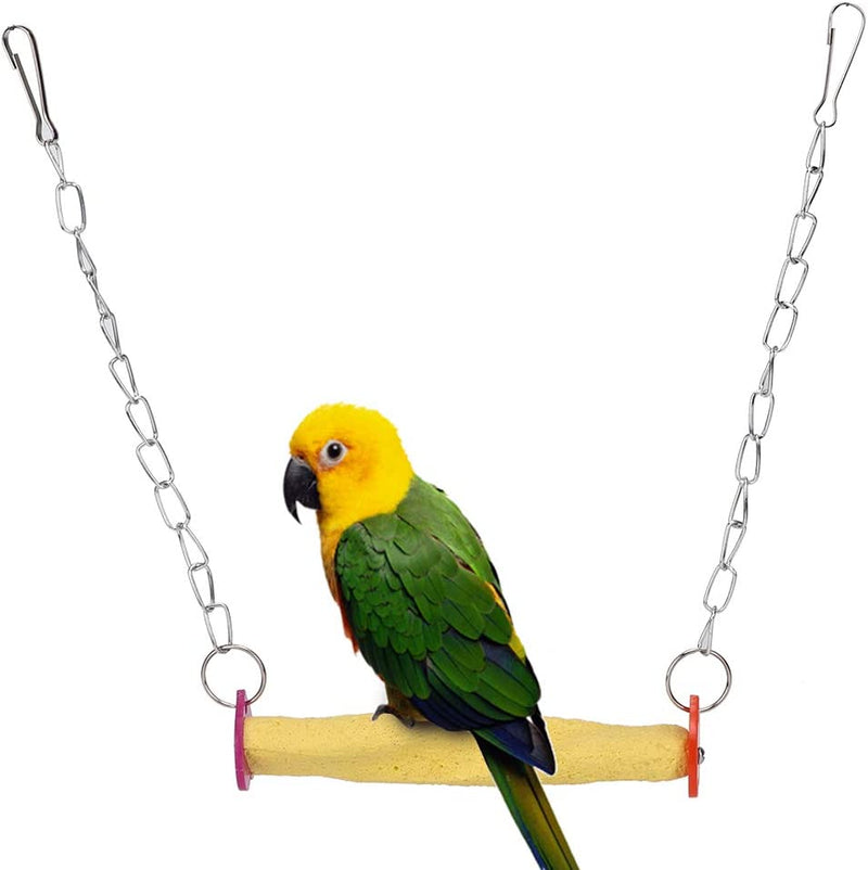 Yellow Hanging Bird Perch Standing Bar Frosted Stick Climbing Swing Grinding Toy Cage Accessory Easy to Use Animals & Pet Supplies > Pet Supplies > Bird Supplies GFRGFH   