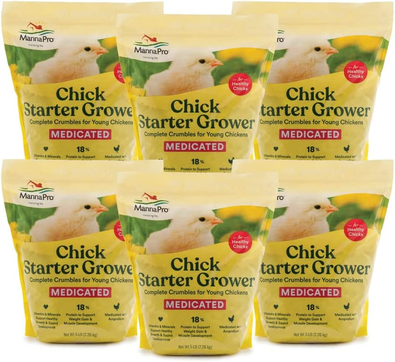 Manna Pro Organic Starter Crumble Complete Feed | Made with 19% Protein, USDA & Non-Gmo | 5 Pounds Animals & Pet Supplies > Pet Supplies > Bird Supplies > Bird Food Manna Pro- Pets Medicated Chick Starter Grower 5 Pound (Pack of 6) 