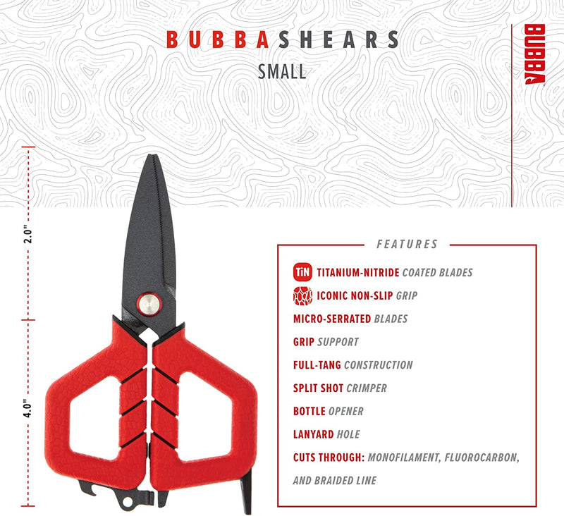 BUBBA Shears with Non-Slip Grip Handles, Multi-Functional and Durable Design to Easily Cut through Any Fishing Line Sporting Goods > Outdoor Recreation > Fishing > Fishing Rods BUBBA   