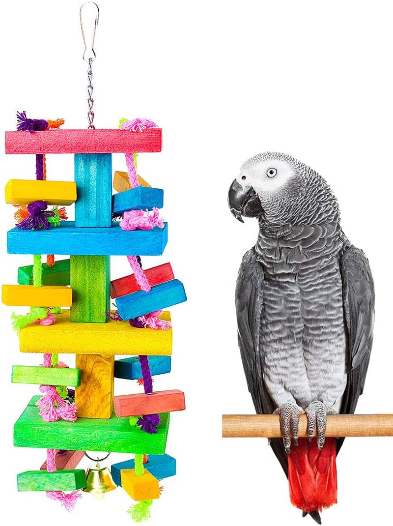 Dono Parrot Knots Blocks Chew Wooden Block Bite Toys Birds African Grey Pure Colorful Knots with Multiple for Small and Medium Parrots and Birds Animals & Pet Supplies > Pet Supplies > Bird Supplies > Bird Toys Yiwu Honghe Medium  