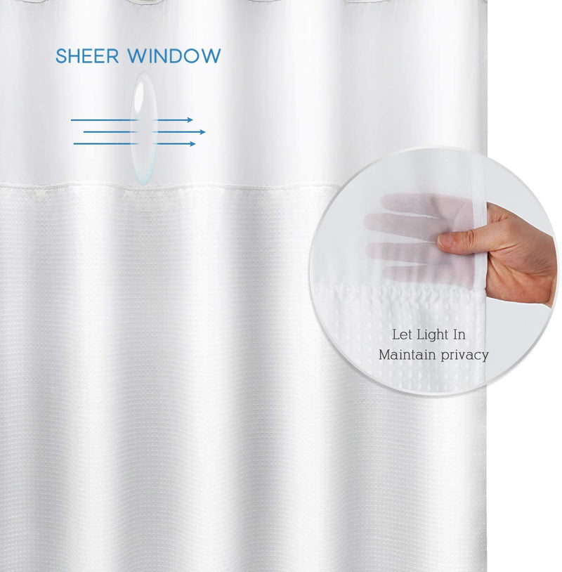 ARICHOMY【2023 Upgraded】 Shower Curtain Set Waffle Weave Curtain Fabric Shower Curtain Set 250GSM Hookless Removeable Liner, Machine Washable 71By 74Inch, White Sporting Goods > Outdoor Recreation > Fishing > Fishing Rods ARICHOMY   