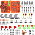 Cotocook 205Pcs Fishing Accessories Kit, Including Jig Hooks, Bullet Bass Casting Sinker Weights, Fishing Swivels Snaps, Sinker Slides, Fishing Set with Tackle Box Sporting Goods > Outdoor Recreation > Fishing > Fishing Tackle Cotocok Orange  