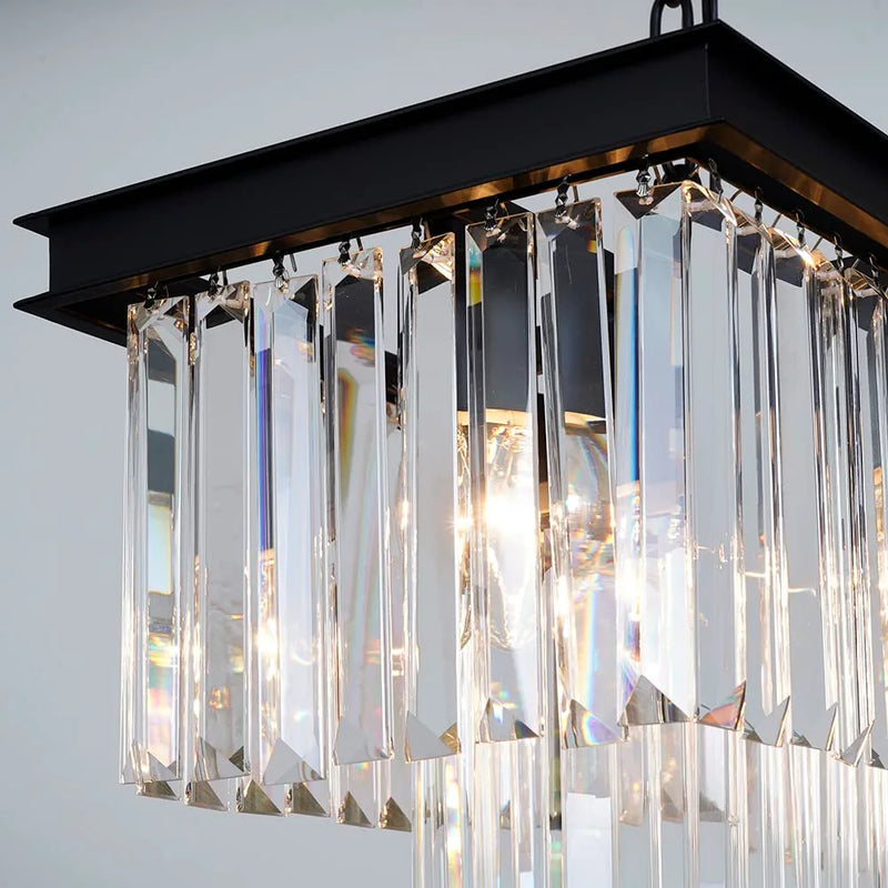 Antilisha Rectangular Crystal Chandelier Lighting Modern K9 Pendant Ceiling Chandeliers 10 Lights for Dining Room Kitchen Island Dinning Table Rectangle Linear Chandeliers Fixture L39.4" W10.2" Home & Garden > Lighting > Lighting Fixtures > Chandeliers ANTILISHA   