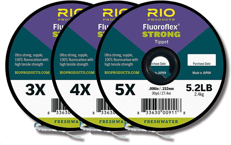 RIO Products Fluoroflex Strong Fluorocarbon Tippet 3 Pack 30 Meters Sporting Goods > Outdoor Recreation > Fishing > Fishing Rods Rio Fishing Products 4X,5X,6X  