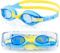 Portzon Unisex-Child Swim Goggles, anti Fog No Leaking Clear Vision Water Pool Swimming Goggles Sporting Goods > Outdoor Recreation > Boating & Water Sports > Swimming > Swim Goggles & Masks Portzon Blue  