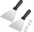 Metal Spatula Set of 2, Hasteel 9.8 X 3.6In Stainless Steel Slant-Edge Turner Flipper Scraper, Flat Top Griddle Teppanyaki Hibachi Tools for Barbecue Camping Cooking, Plastic Handle & Easy to Clean Home & Garden > Kitchen & Dining > Kitchen Tools & Utensils HaSteeL PP Handle  