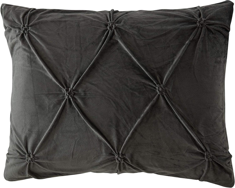 Comforter Set 3 Piece Sherpa Pintuck Pinch Pleat Soft Luxurious Plush All Season Warm with 2 Shams