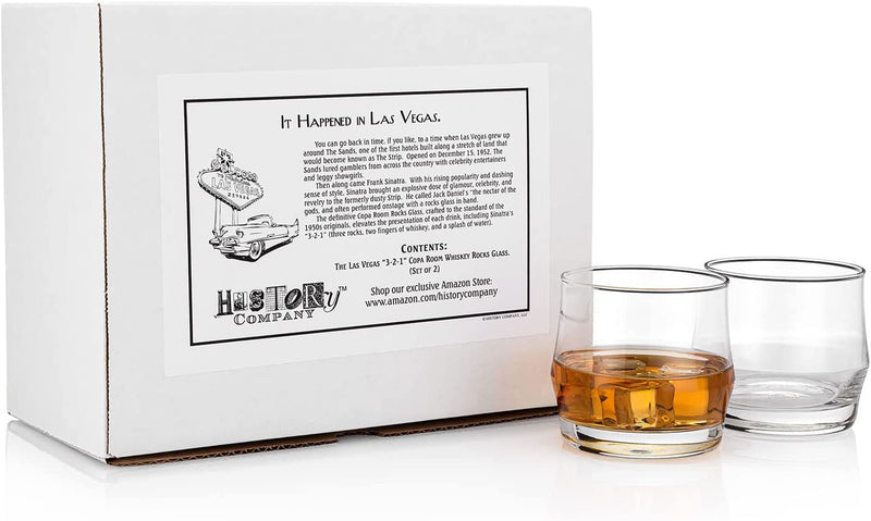 The Las Vegas “3-2-1” Copa Room Whiskey Rocks Glass 2-Piece Set (Gift Box Collection) Home & Garden > Kitchen & Dining > Tableware > Drinkware HISTORY COMPANY   