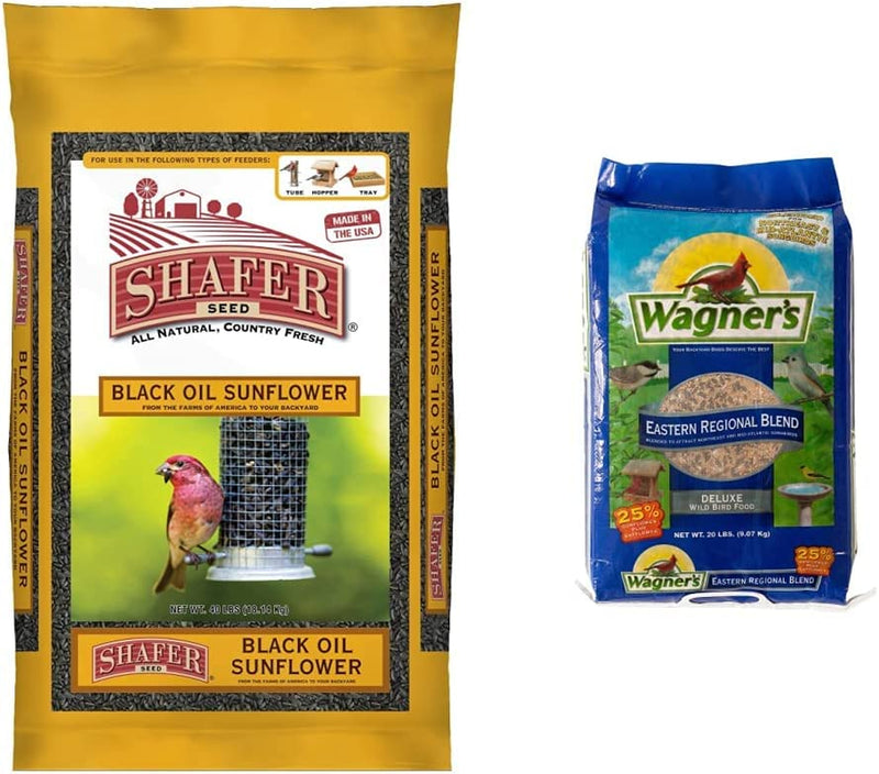 Shafer Seed 51041 40-Pound Bag, Black Oil Sunflower Wild Bird Food Animals & Pet Supplies > Pet Supplies > Bird Supplies > Bird Food Shafer Seed Seed Bag + Mix Bird Seed, 20-Pound  