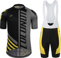 Coconut Ropamo CR Men'S Cycling Jersey Set Road Bike Jersey Zipper Pocket Bib Shorts with 4D Padded Cycling Clothing Set Sporting Goods > Outdoor Recreation > Cycling > Cycling Apparel & Accessories Coconut Ropamo Gray/Yellow XX-Large 