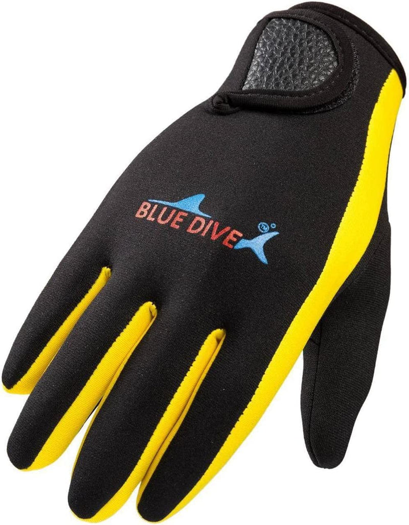 1.5Mm Thick Neoprene Diving Mittens Snorkeling Kayaking Surfing Water Sports Gloves Sporting Goods > Outdoor Recreation > Boating & Water Sports > Swimming > Swim Gloves SAXTZDS huangse Large 