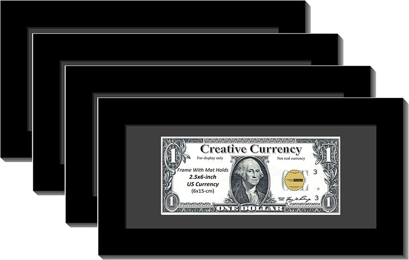 Creative Picture Frames [$4X9Bk-B] Black First Dollar Frame with Black Matting, Easel Stand and Wall Hanger Included Home & Garden > Decor > Picture Frames Creative Picture Frames Black W/ Black Mat 4 