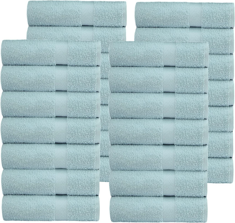 COTTON CRAFT Simplicity Washcloth Set -28 Pack 12X12- 100% Cotton Face Body Baby Washcloths - Quick Dry Lightweight Absorbent Soft Everyday Luxury Hotel Spa Gym Pool Camp Travel Dorm Easy Care - Navy Home & Garden > Linens & Bedding > Towels COTTON CRAFT Light Blue 28 Pack Wash Cloth 