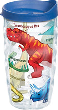 Tervis Made in USA Double Walled Dinosaurs Insulated Tumbler Cup Keeps Drinks Cold & Hot, 16Oz, Clear Home & Garden > Kitchen & Dining > Tableware > Drinkware Tervis Dark Blue Lid 10oz Wavy 