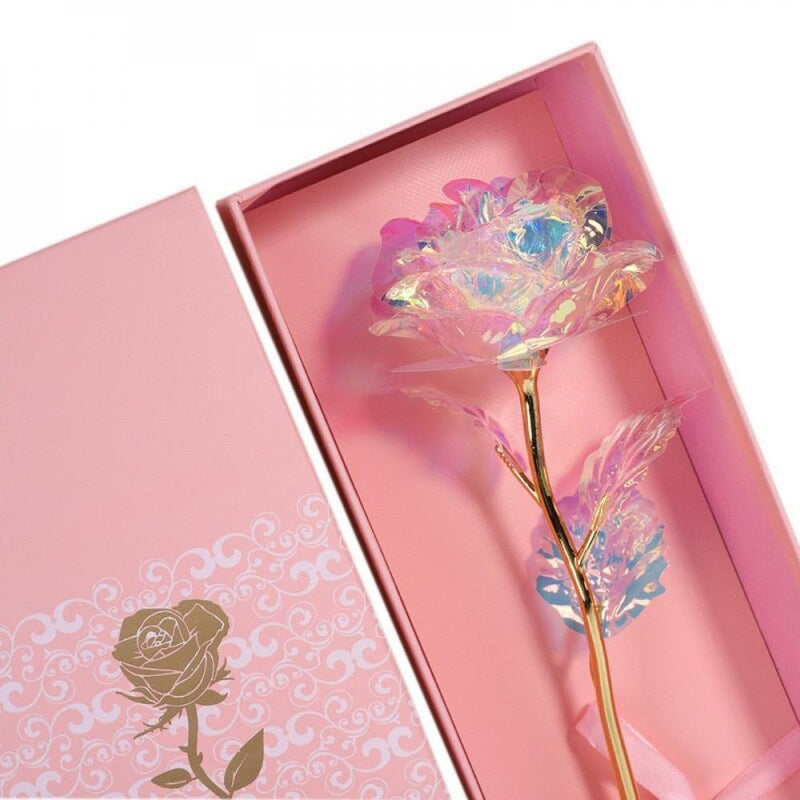 Creative Gift 24K Foil Gold Rose Lasts Forever Love Wedding Decor Rose with Pink Packaging Valentine'S Day A Home & Garden > Decor > Seasonal & Holiday Decorations Popvcly   