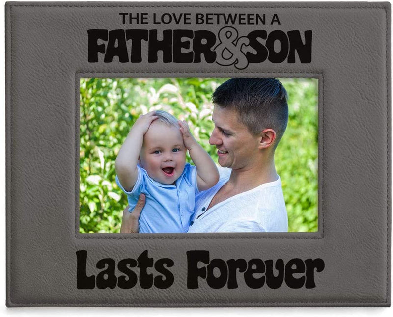 KATE POSH the Love between a Father & Son Is Forever Engraved Leather Picture Frame, Father of the Groom, Best Dad Ever, First Father'S Day, Daddy & Me Gifts (4" X 6" Vertical) Home & Garden > Decor > Picture Frames KATE POSH 4" x 6" Horizontal  