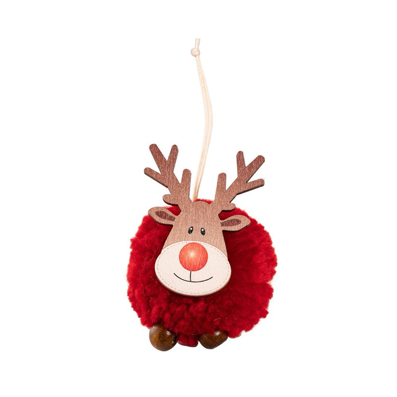 Mightlink Christmas Tree Pendant Large Plush Cute Fluffy Gifts Festival Decoration Holiday Props Xmas Sherpa Ball Elk Pendant Party Supplies Home & Garden > Decor > Seasonal & Holiday Decorations& Garden > Decor > Seasonal & Holiday Decorations mightlink Red  
