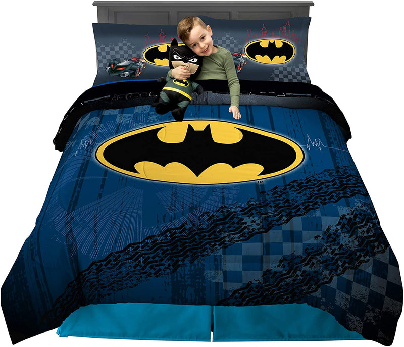 Franco Kids Bedding Comforter with Sheets and Cuddle Pillow Bedroom Set, (5 Piece) Twin Size, Batman Home & Garden > Linens & Bedding > Bedding Franco Batman (6 Piece) Full Size 