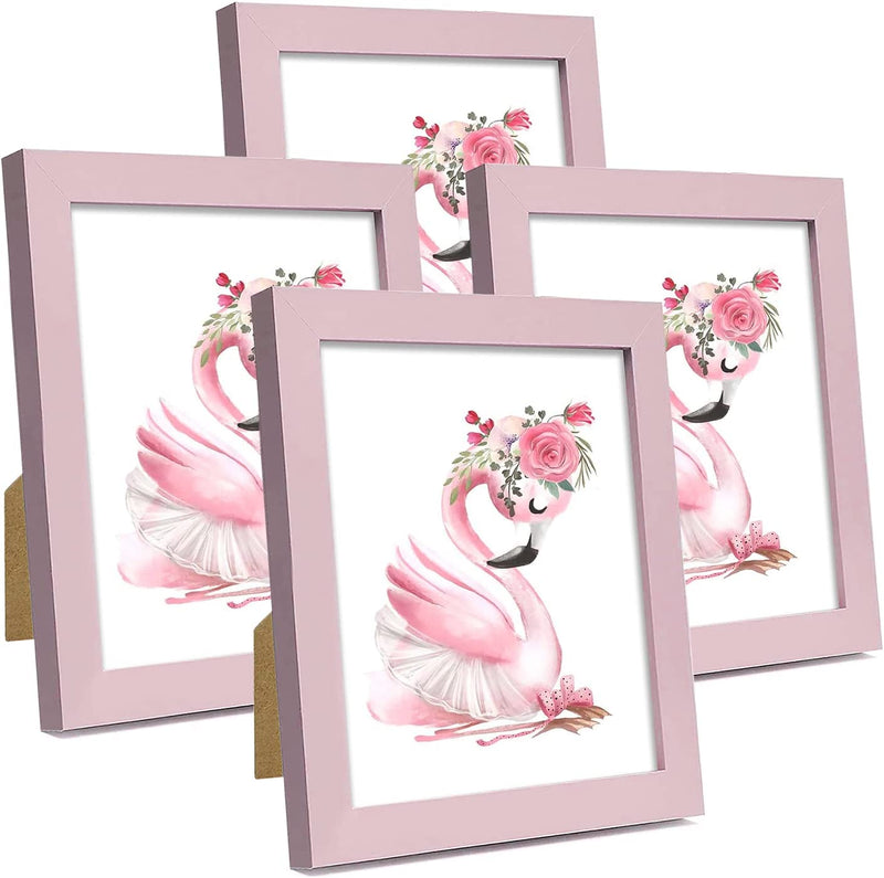 NUOLAN 5X7 Picture Frame Rustic Gray Wood Pattern Art Photo Frames 6 Packs for Wall or Tabletop Display (NL-PF5X7-RG) Home & Garden > Decor > Picture Frames NUOLAN Pink 5x7 