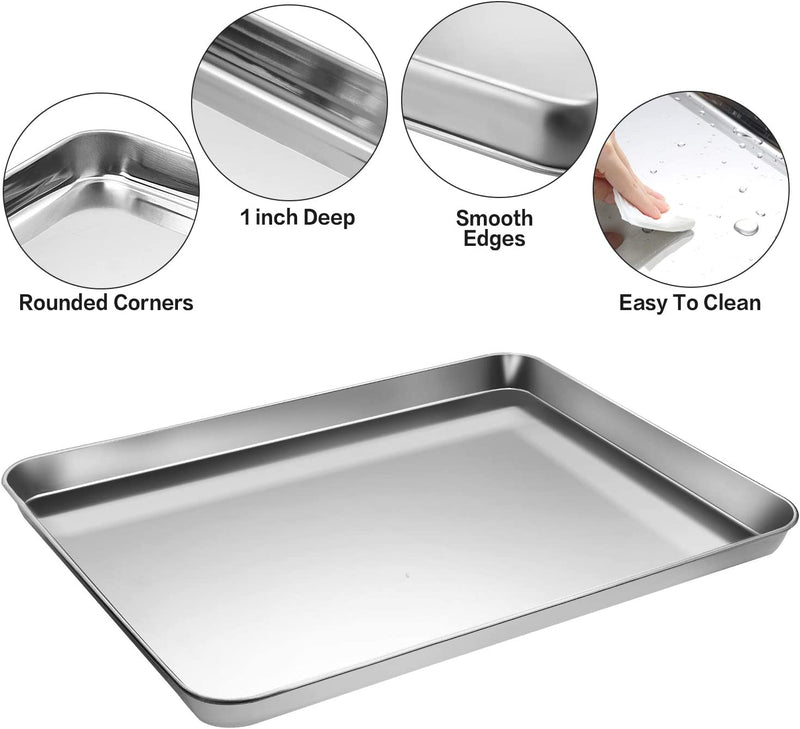 Stainless Steel Baking Sheet Tray Cooling Rack with Silicone Baking Mat Set, Cookie Pan with Cooling Rack, Set of 6 (2 Sheets + 2 Racks + 2 Mats), Non Toxic, Heavy Duty & Easy Clean Home & Garden > Kitchen & Dining > Cookware & Bakeware M MCIRCO   