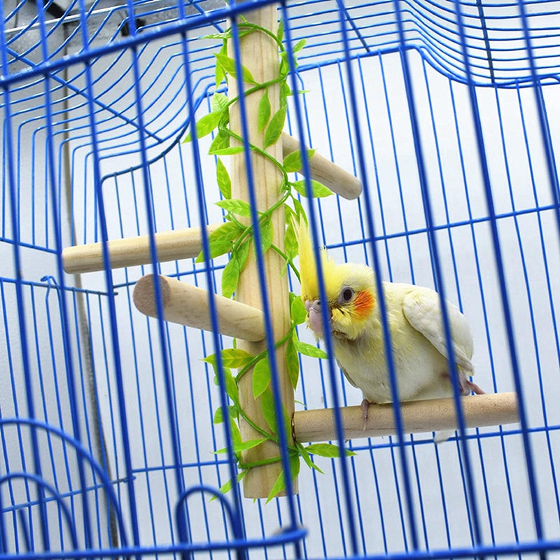 ＫＬＫＣＭＳ Pet Bird Perch Rack Climbing Parrotlets Stand Toy for Parakeets, Canaries, with Leaves Animals & Pet Supplies > Pet Supplies > Bird Supplies ＫＬＫＣＭＳ   