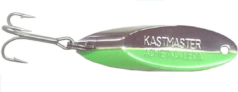 Acme Kastmaster Fishing Lure - Balanced and Aerodynamic for Huge Distance Casts and Wild Action without Line Twist Sporting Goods > Outdoor Recreation > Fishing > Fishing Tackle > Fishing Baits & Lures Acme Chrome/Green Stripe One Size 