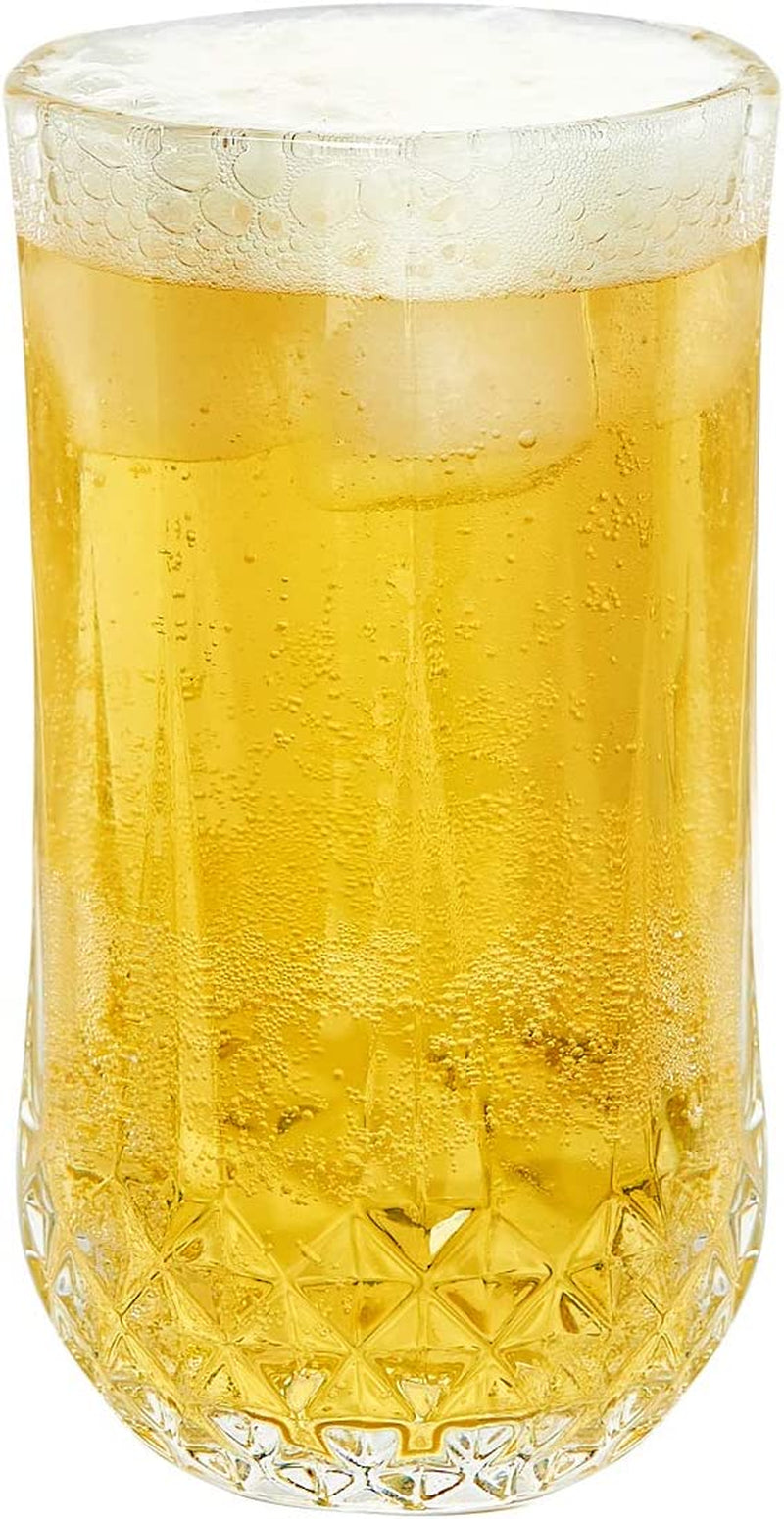 Elegant Highball Glasses Set of 12, Fancy Drinking Glasses 11-Oz, Clear Heavy Base Tall Bar Glass, Crystal Dinner Glasses Drinking for Water, Beer, Juice, Cocktails, Wine, Soda Home & Garden > Kitchen & Dining > Tableware > Drinkware copdrel   