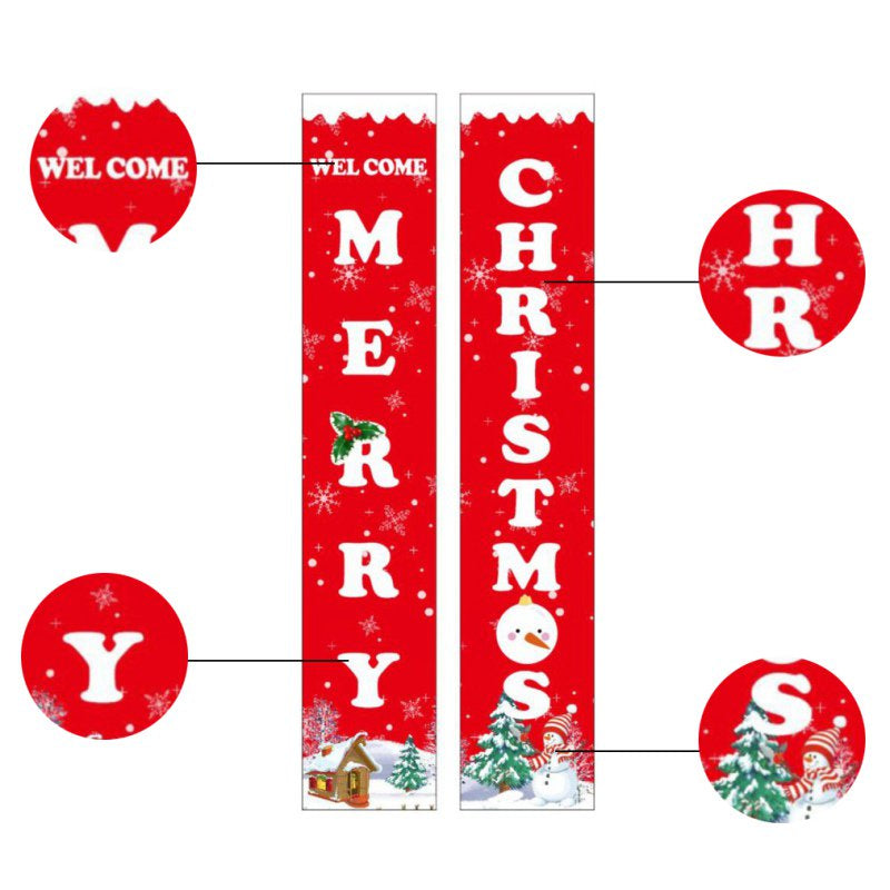 Porch Christmas Decorations, Merry Christmas Banner, Christmas Porch Sign - Large Christmas Front Door Decorations Outdoor, Red Plaid Christmas Decor Outside, Christmas Yard Signs - 71X12 IN  Maynos   