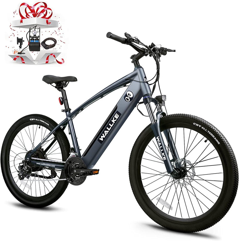 Wallke F1/F2 Electric Bike Adults 500W BAFANG Motor 48V 10.4AH Lithium Battery Removable 26 Inch Snow Beach Mountain Ebike Front Suspension Shocks Shimano 7 Speed/21 Speed E-Bike Sporting Goods > Outdoor Recreation > Cycling > Bicycles W Wallke   