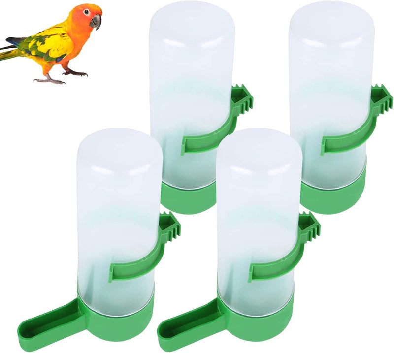 4Pcs Automatic Bird Feeders, Bird Water Dispenser for Cage, Bird Water Feeder Bottles Bird Drinker Container Hanging Seed Food Dispenser Water Clip for Parrots Budgie, Cockatiel, Lovebirds Finch Animals & Pet Supplies > Pet Supplies > Bird Supplies > Bird Cage Accessories > Bird Cage Food & Water Dishes Skyeasure 4Pack - 60ml  