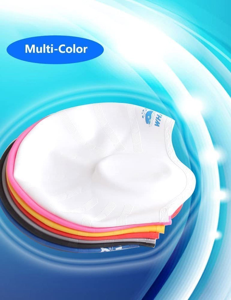 Cover Ears Swim Caps for Long Hair 100% Silicone Swimming Hat for Unisex Adult Kids Reduce Water Intake Makes Your Hair Clean Sporting Goods > Outdoor Recreation > Boating & Water Sports > Swimming > Swim Caps whale   