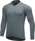 Santic Men'S Cycling Jersey Long Sleeve UV Sun Protection UPF 50+ Reflective Full Zipper Biking Jersey Shirts with Pockets Sporting Goods > Outdoor Recreation > Cycling > Cycling Apparel & Accessories Santic Gray-178 Large 