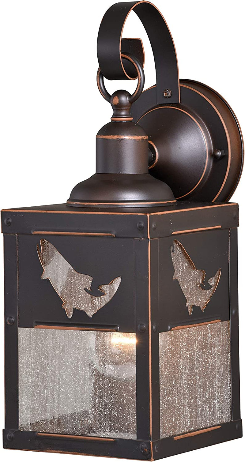VAXCEL Trail Bronze Rustic Horse Cowboy Square Outdoor Flush Mount Ceiling Light Home & Garden > Lighting > Lighting Fixtures > Chandeliers Vaxcel Fish 5" W Wall Light 