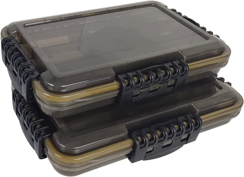 Eupheng 2Pc Fly Fishing Tackle Box Storage Trags Organizer Boxes Transparent Adjustable Dividers Hold Terminal Fishing Tackle Lures Boxes 10.6''X6.6''X2''(Grey) Sporting Goods > Outdoor Recreation > Fishing > Fishing Tackle EUPHENG   