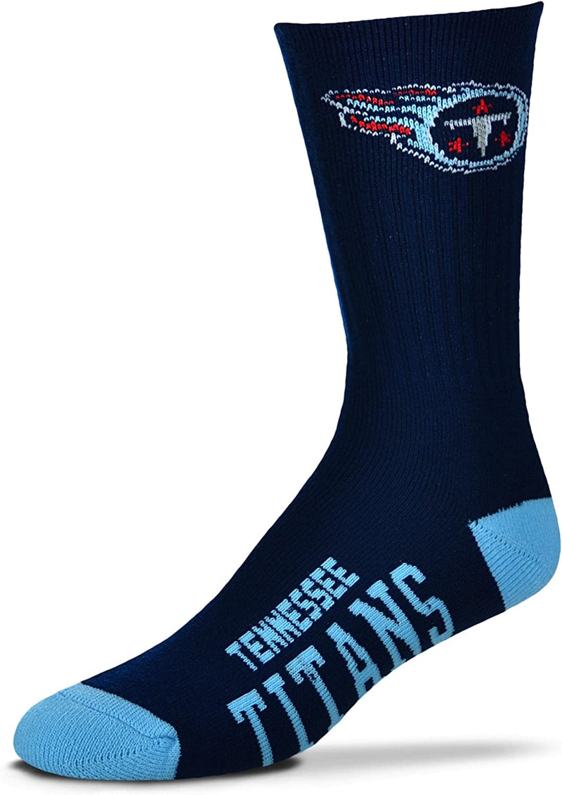 FBF - NFL Deuce Adult Team Logo Crew Dress Socks Footwear for Men and Women Game Day Apparel Sporting Goods > Outdoor Recreation > Winter Sports & Activities FBF Tennessee Titans Large 
