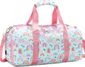 Girls Dance Duffle Bag，Gymnastics Sports Bag for Girls, Kids Small Overnight Weekender Carry on Travel Bag with Shoe Compartment and Wet Pocket Panda Home & Garden > Household Supplies > Storage & Organization Octsky 08-Rainbow-Green  