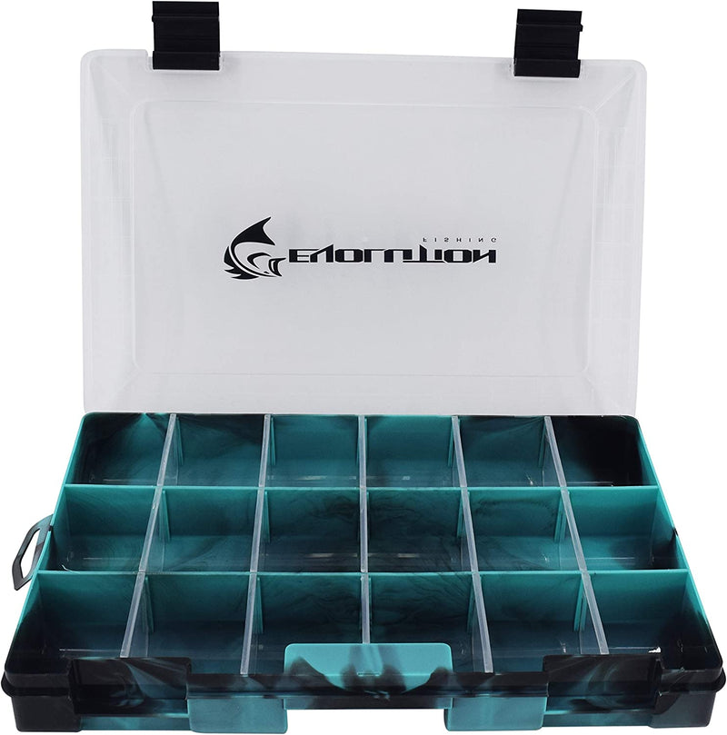 Evolution Outdoor 3600 Drift Series Fishing Tackle Tray – Colored Tackle Box Organizer with Removable Compartments, Clear Lid, 2 Latch Closure, Utility Box Storage Sporting Goods > Outdoor Recreation > Fishing > Fishing Tackle Evolution Outdoor   