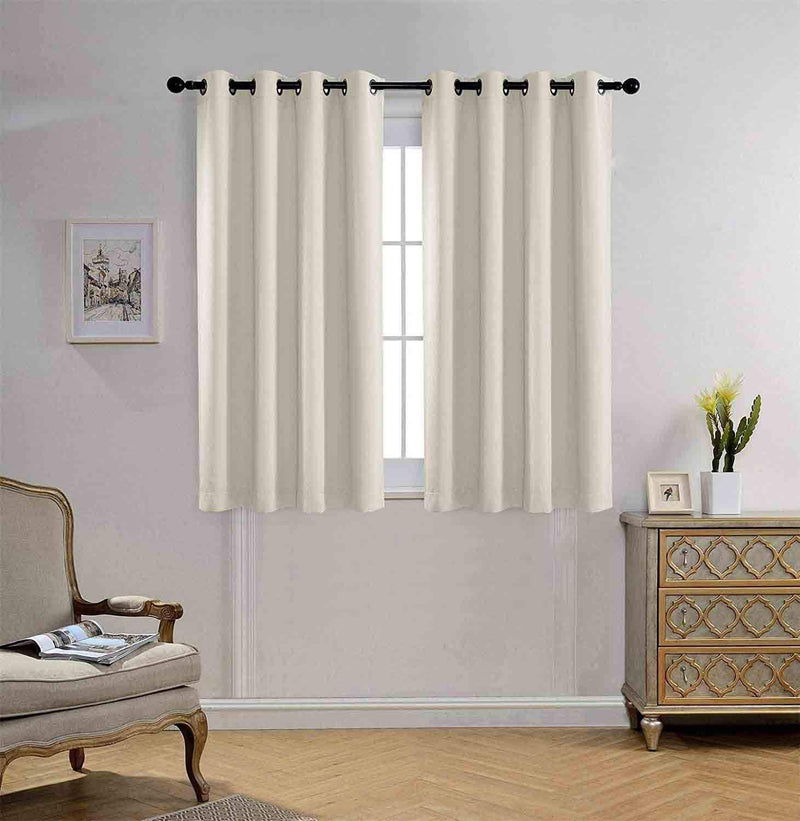 Miuco Room Darkening Texture Thermal Insulated Blackout Curtains for Bedroom 1 Pair 52X63 Inch Black Home & Garden > Decor > Window Treatments > Curtains & Drapes MIUCO Beige 52x63 inch 