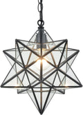 14'' Moravian Star Pendant Light Seeded Glass Star Lights with Hanging Chain