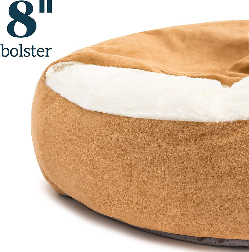 Pelzin Small Dog Bed for Small Medium Dogs Washable, Burrow Puppy Beds with Blanket Attached, Covered Dog Cave Bed with Anti-Slip Bottom, Wheat, 27" Animals & Pet Supplies > Pet Supplies > Bird Supplies PELZIN   