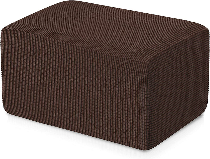 Subrtex Stretch Storage Ottoman Slipcover Protector Oversize Spandex Elastic Rectangle Footstool Sofa Slip Cover for Foot Rest Stool Furniture in Living Room (XL, Chocolate) Home & Garden > Decor > Chair & Sofa Cushions SUBRTEX   