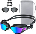 Swim Goggles, Interchangeable Lenses Swimming Goggles anti Fog, No Leaking and UV Protection Goggles for Adult Man and Women Sporting Goods > Outdoor Recreation > Boating & Water Sports > Swimming > Swim Goggles & Masks VECUKTY A-black  