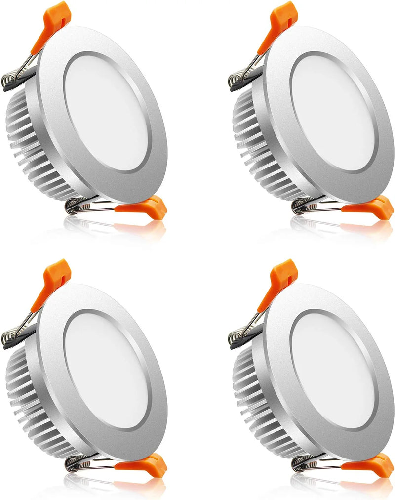 Ygs-Tech 2 Inch LED Recessed Lighting Dimmable Downlight, 3W(35W Halogen Equivalent), 4000K Natural White, CRI80, LED Ceiling Light, Silver Trim with LED Driver (4 Pack) Home & Garden > Lighting > Flood & Spot Lights ShenZhen YuBangShiXun Technologies Co. Ltd 5000k - Daylight White 3W 