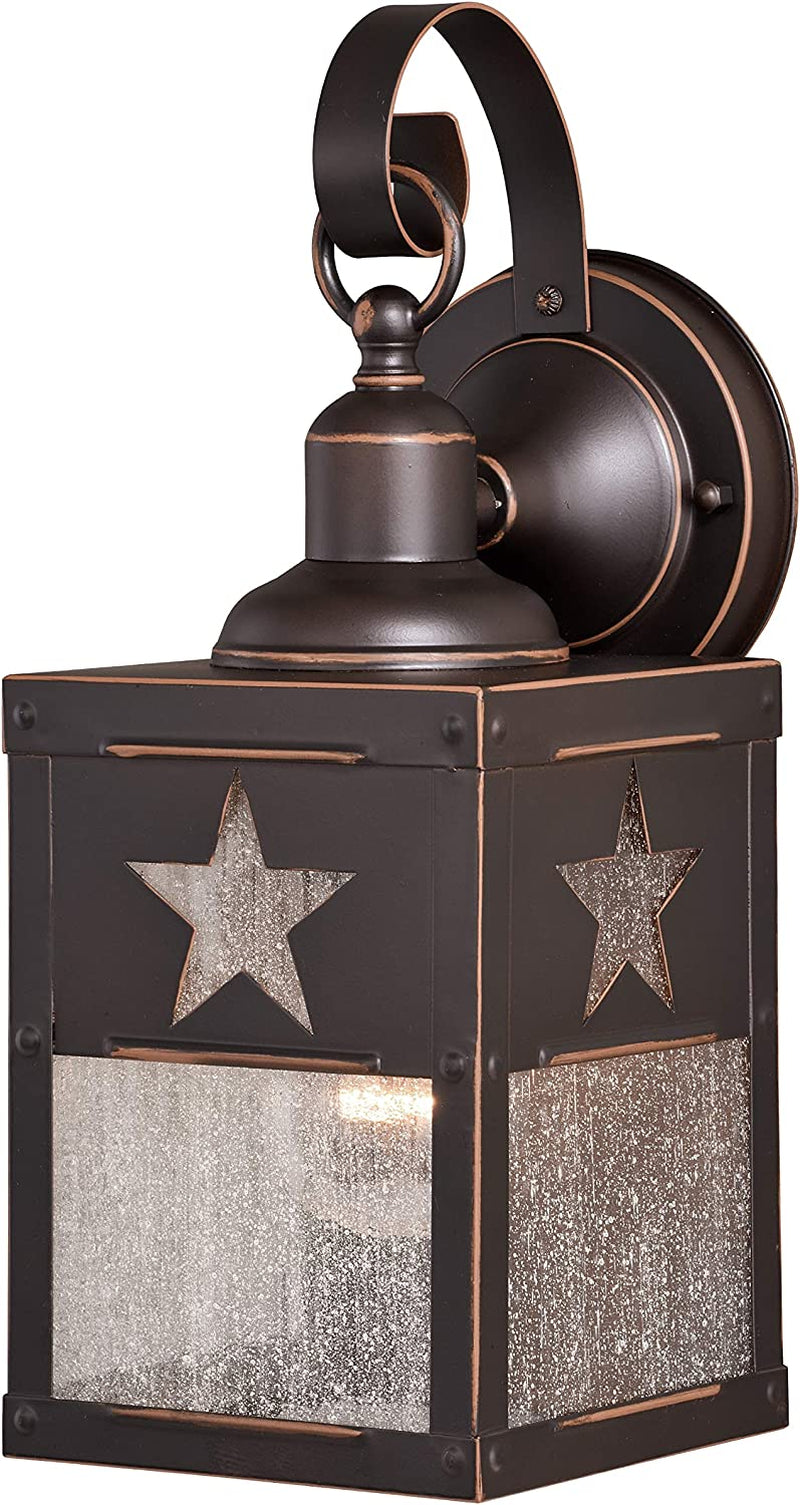 VAXCEL Trail Bronze Rustic Horse Cowboy Square Outdoor Flush Mount Ceiling Light Home & Garden > Lighting > Lighting Fixtures > Chandeliers Vaxcel Star 5" W Wall Light 